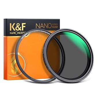 K&F KONSEPT KF01.1854 Nano-X 82mm ND2-ND32 Filter 1-5 Stopp Magnetisk Variabel 28 Flerlagsbelegg Vanntett nøytral tetthet kameralinsefilter