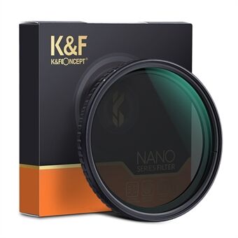K&F CONCEPT KF01.1135 82 mm variabel fader ND2-ND32-filter for kameralinse No X Spot HD nøytralt tetthetsfilter med 28-lags belegg