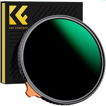 K&F CONCEPT Nano-X-serien 82 mm ND3-ND1000-filter 9,5-stopps justerbart filter HD vanntett antirefleksjon grønt filmbelagt filter med putter