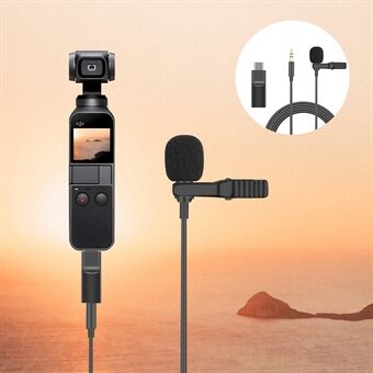 3,5 mm lydvideoopptak jakkeslagsmikrofon + lydadapter for Osmo Pocket Camera Videokameraopptaker