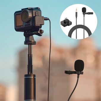 3,5 mm Audio Video Record Lapel Microphone + Adapter for Osmo Action Camera