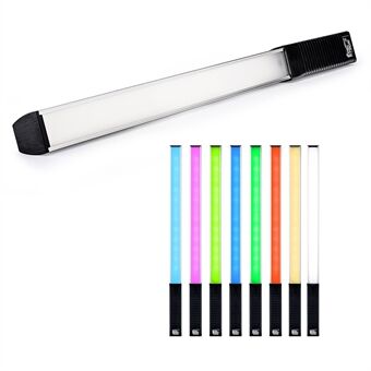 LUXCEO Q508A 8-fargers fotografering RGB Fill Light Justerbar fargetemperatur Håndholdt videolys - svart/hvitt
