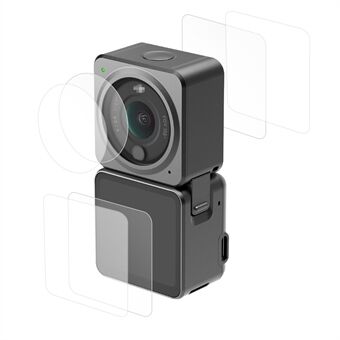 [Strømversjon] 2 sett EWB9033_2 beskyttelsesfilm for kameralinse HD-skjermbeskytter i herdet glass for DJI Action 2 sportskamera