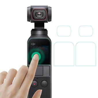 EWB8252_2 To sett kameralinse beskyttelsesfilm herdet glass skjermbeskytter Kameratilbehør for DJI OSMO Pocket 2