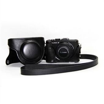 Beskyttende kameraveske i skinn med skulderreim for Panasonic LX7 / LX5 / LX3