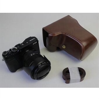 PU lærbeskyttelsesveske med stropp for Fujifilm X-E3 kamera