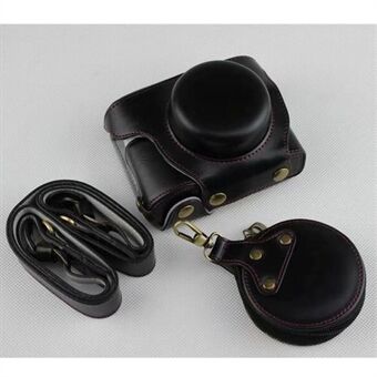 Svart - PU Leather Half Camera Case Bag Protector for Olympus E