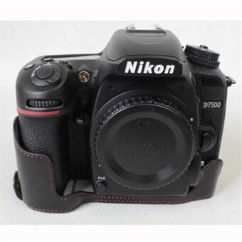 Halvt kamera PU lær beskyttelsesveske for Nikon D7500 digitalt speilreflekskamera