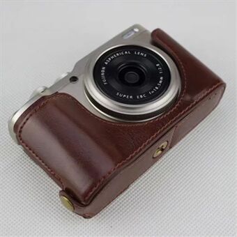 PU lær halvbunns kamera beskyttelsesveske for Fujifilm XF10 digitalt kompaktkamera