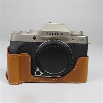 PU Leather Camera Half Cover Case for Fujifilm Fuji X-T200 / XT200