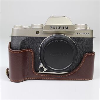 Ekte lær kamera halvveske til Fujifilm Fuji X-T200 / XT200