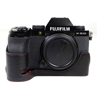Ekte lærkamera med halvdeksel til Fujifilm Fuji X-S10
