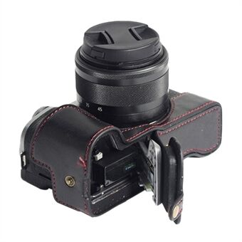 Kamerabeskyttelse i PU-skinn Bunndeksel med batteriåpning for Canon EOS M6 Mark II