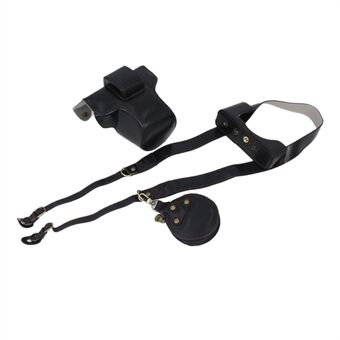 Avtakbar kameraveske i PU-skinn Batteriåpningsdesign Beskyttende deksel med linsepose og skulderstropp for Nikon Z FC 28mm