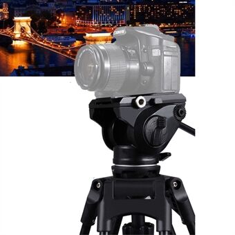 PULUZ PU3501 Kraftig videokamera Stativ Action Fluid Drag Head med skyveplate for DSLR- og speilreflekskameraer - Svart