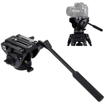 PULUZ Head Stativ panoreringshode, 360 ° roterbart hydraulisk Head med 1/4" og 3/8" skrue for DSLR-kamera, videokameraer - svart