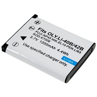 For Olympus FE20 / FE320 Camera Battery 1200mAh 3.7V Rechargeable Battery Pack (without Logo), Encode: LI-40B / 42B
