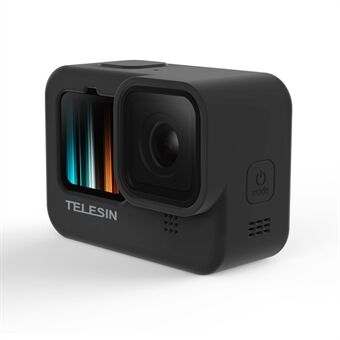 TELESIN Silicone Case Protective Cover with Silicone Lid for GoPro HERO9 Black - Black
