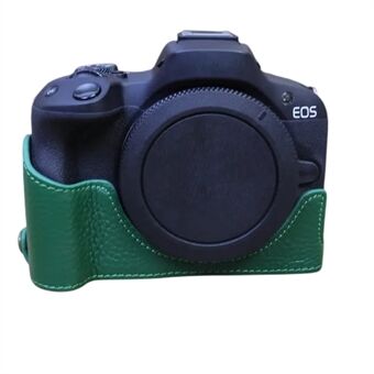 For Canon EOS R50 / R100 Anti- Scratch kamera i ekte lær Bunndeksel Stor åpningsdesign Halvkroppsveske
