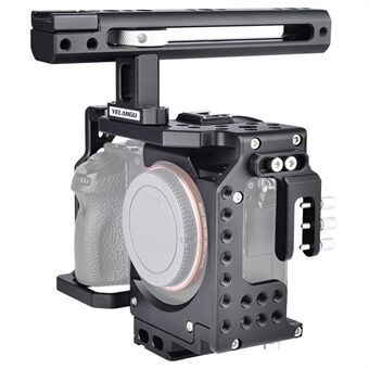 YELANGU CA7 SLR Camera Protective Cage for Sony Camera, Anti-rust Hard Aviation Aluminum Camera Frame Kit Gimbal Stabilizer