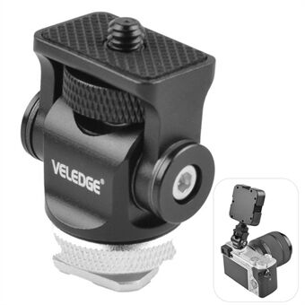 VELEDGE V1 kameramonteringsadapter for miniskjerm mikrofonfyllingslys Justerbar metall Gimbal 360 grader roterende
