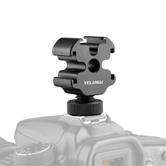 YELANGU A68 3-sidet kaldskofesteadapter Kamerakonverteringsbrakett med 1/4" skruehull for fylllysmikrofonmonitor