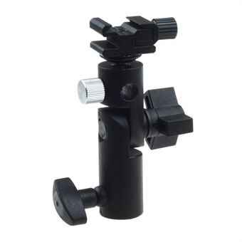 E005 Flash Stativ kamerafesteadapter med 3/8" til 1/4" omformer, fotografireflektorholder med paraplyhull