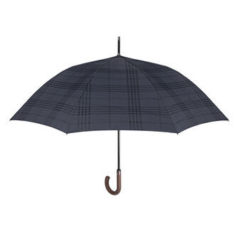 Paraply scotch glass 120 cm automatisk trehåndtak herre blå