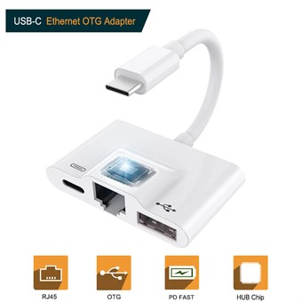 Type-C til RJ45 Ethernet OTG-adapter Kablet LAN-kort Ethernet USB OTG HUB HD-videoadapter