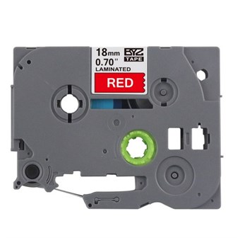Brother-kompatibel TZc-445 Hvit tekst på rød tape 18 mm x 8 m