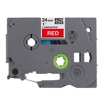 Brother-kompatibel TZc-455 - Hvit tekst på rød tape 24 mm x 8 m