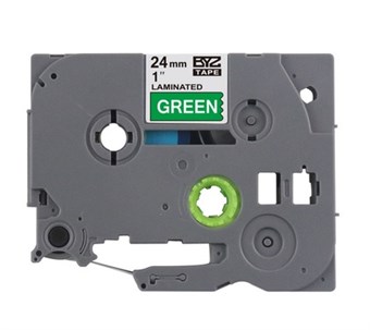 Brother-kompatibel TZc-755 - Hvit tekst på grønn tape 24 mm x 8 m