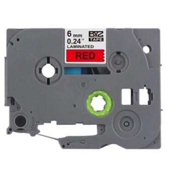 Brother-kompatibel TZc-411 Svart tekst på rød tape 6 mm x 8 m