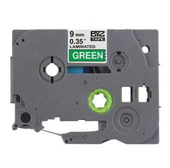 Brother-kompatibel TZc-725 - Hvit tekst på grønn tape 9 mm x 8 m