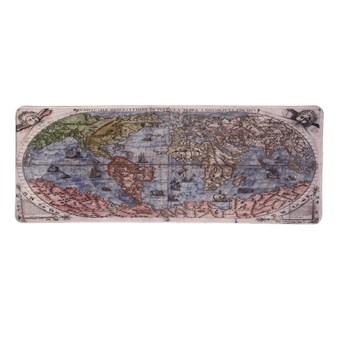Stor musematte med verdenskart - 30 x 80 x 3 cm - Old School