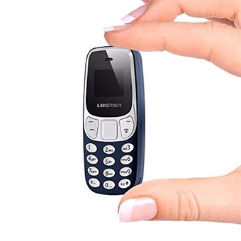 Verdens minste minimobiltelefon med dobbel SIM - grå